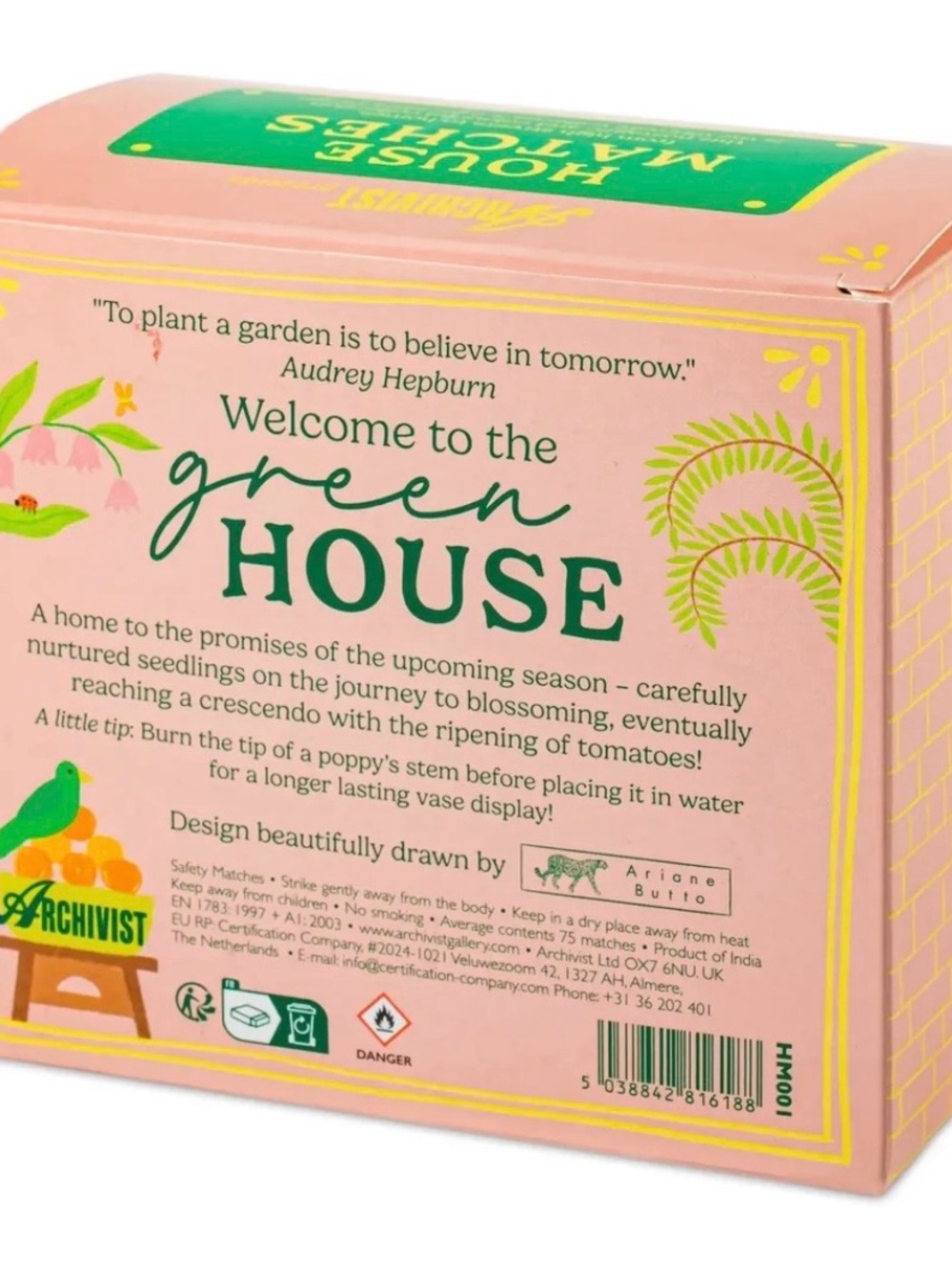 Anthropologie Greenhouse House Matches by Archivist Great Stocking Stuffer New - Picture 2 of 16